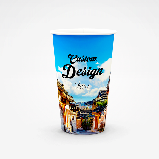 Custom 16 oz Paper Cups with Full-Color Printing