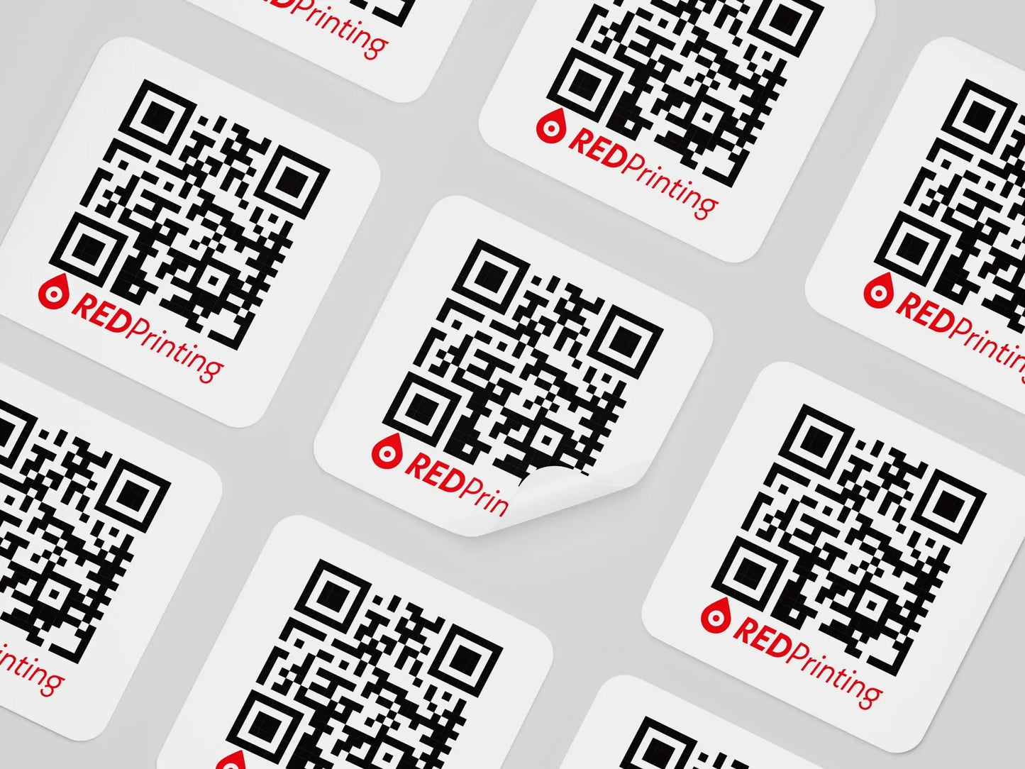 Custom Paper QR Stickers on sheets RedPrinting.com