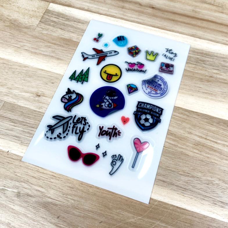 Clear PET Vinyl Sticker Sheet.