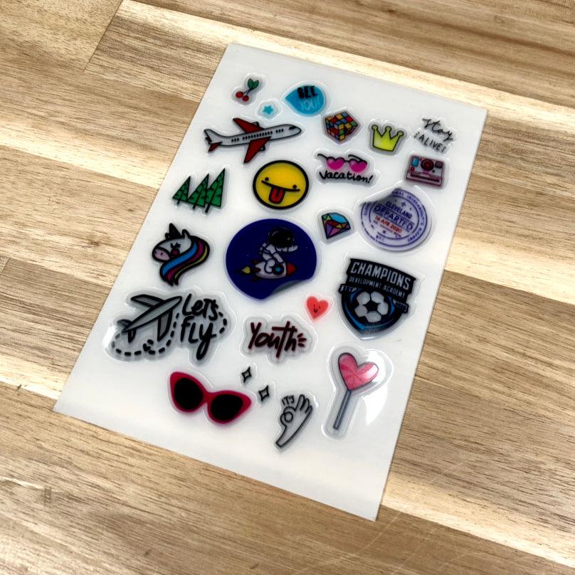 Clear PET Vinyl Sticker Sheet.