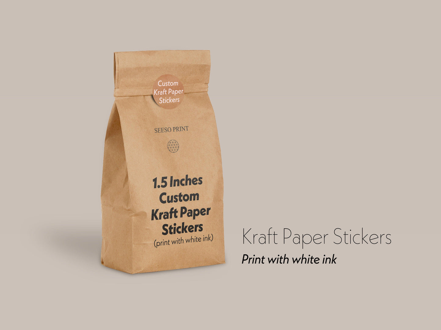Eco Kraft Paper Round Stickers.