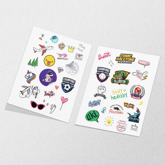 White Vinyl Sticker Sheets.