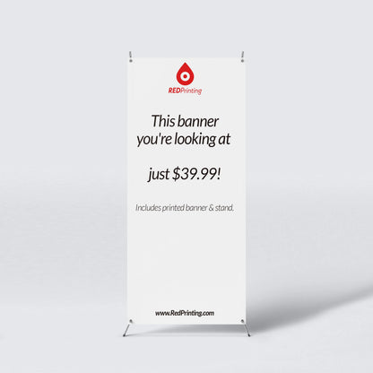 X-Banner Stand with Custom Printed Banner | Korean Style X-banner Stand RedPrinting.com