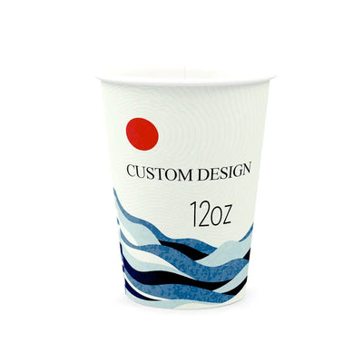 Custom 12 oz Paper Cup with Full-Color UV Offset Printing by Red Printing