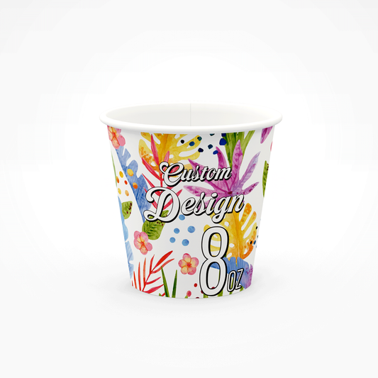 Custom 8 oz Paper Cups with Full-Color Printing