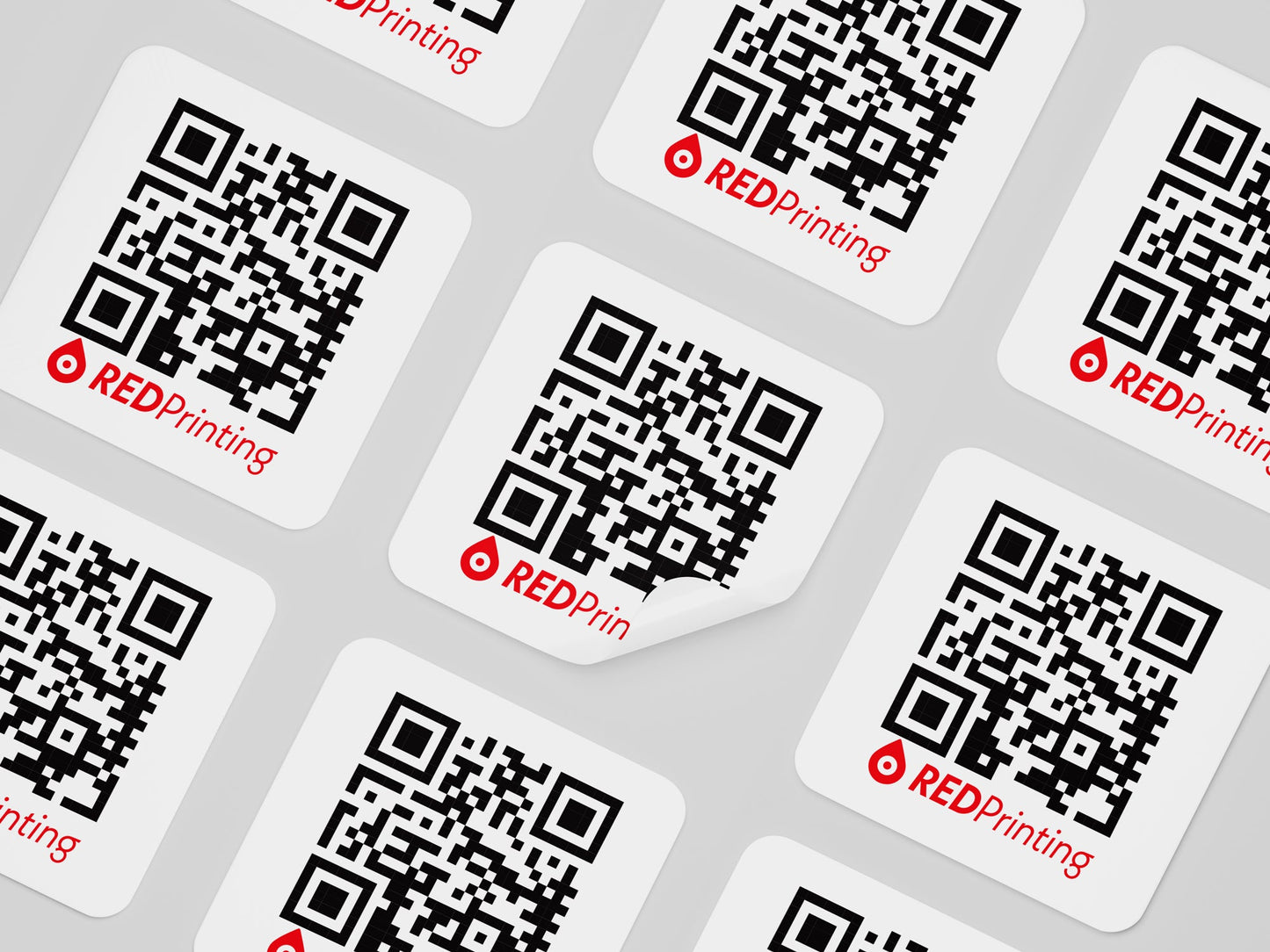 Custom Paper QR Stickers on sheets RedPrinting.com