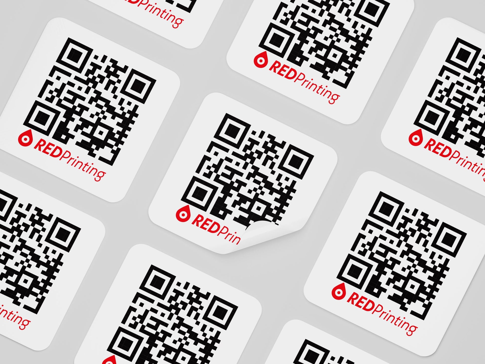 Custom Paper QR Stickers on sheets RedPrinting.com