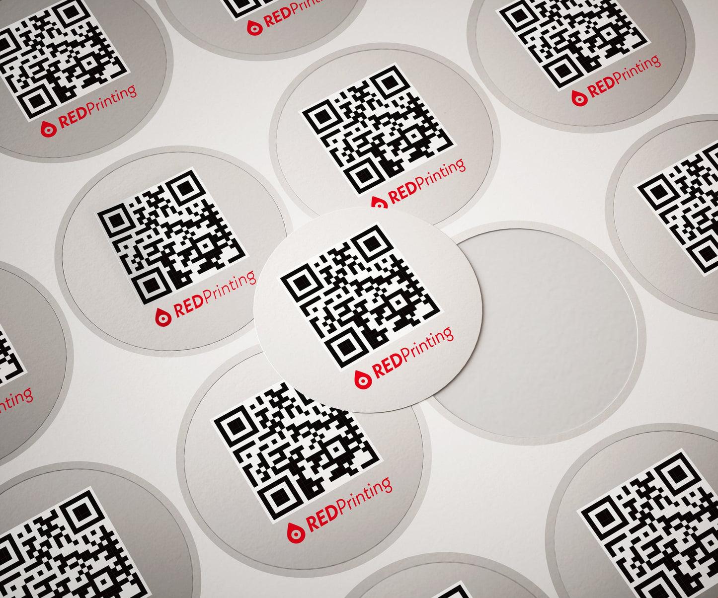 Custom Paper QR Stickers on sheets RedPrinting.com