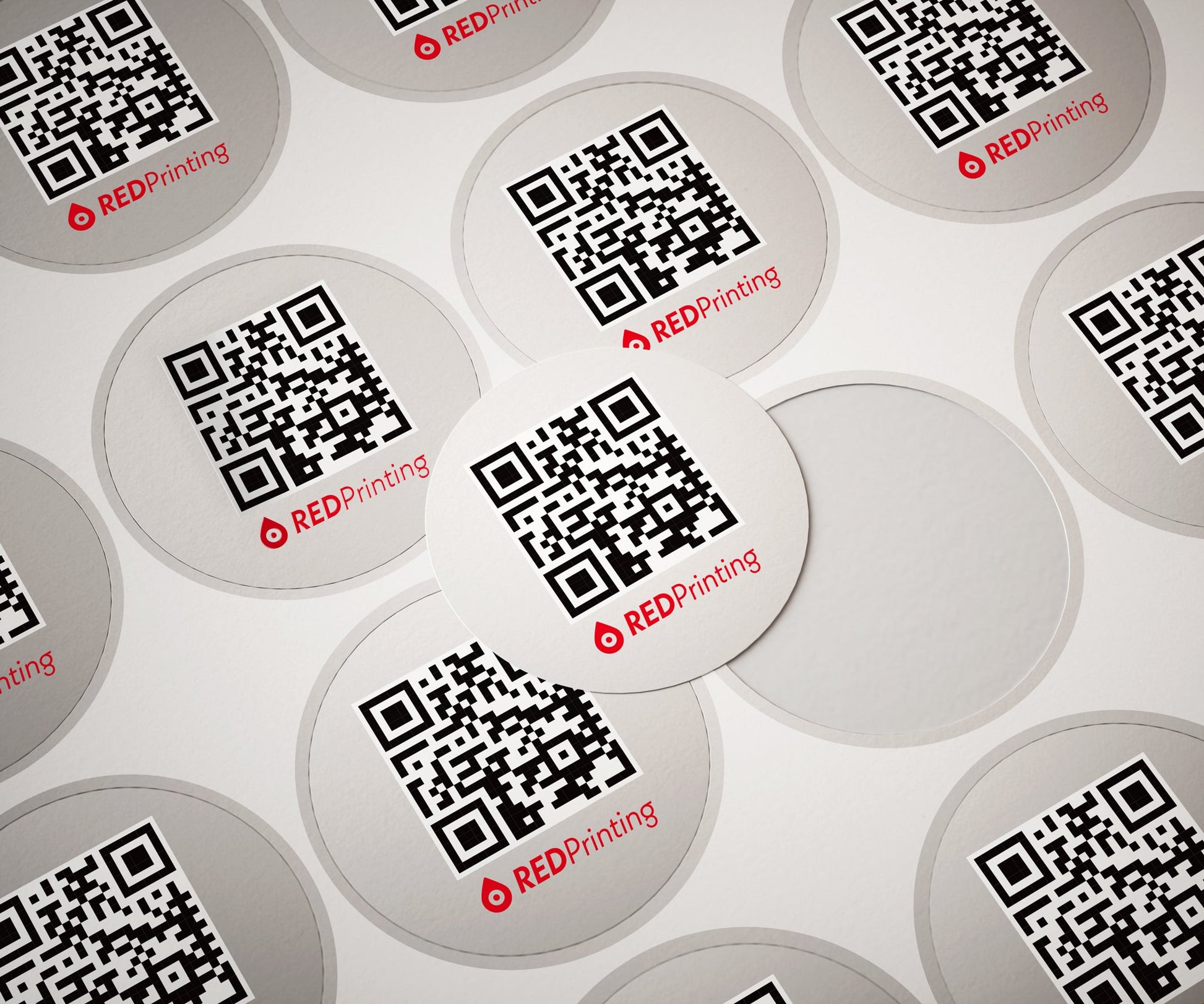 Custom Paper QR Stickers on sheets RedPrinting.com