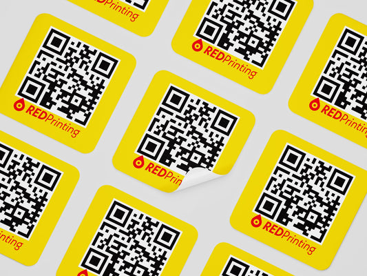 Custom Paper QR Stickers on sheets RedPrinting.com