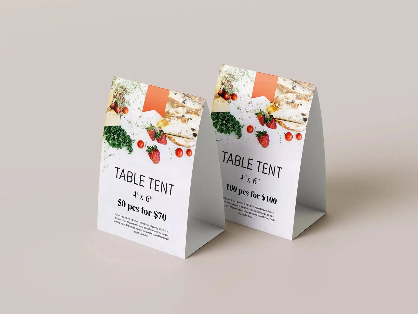 Custom Table Tents Printing - 4x6 Tabletop Displays RedPrinting.com