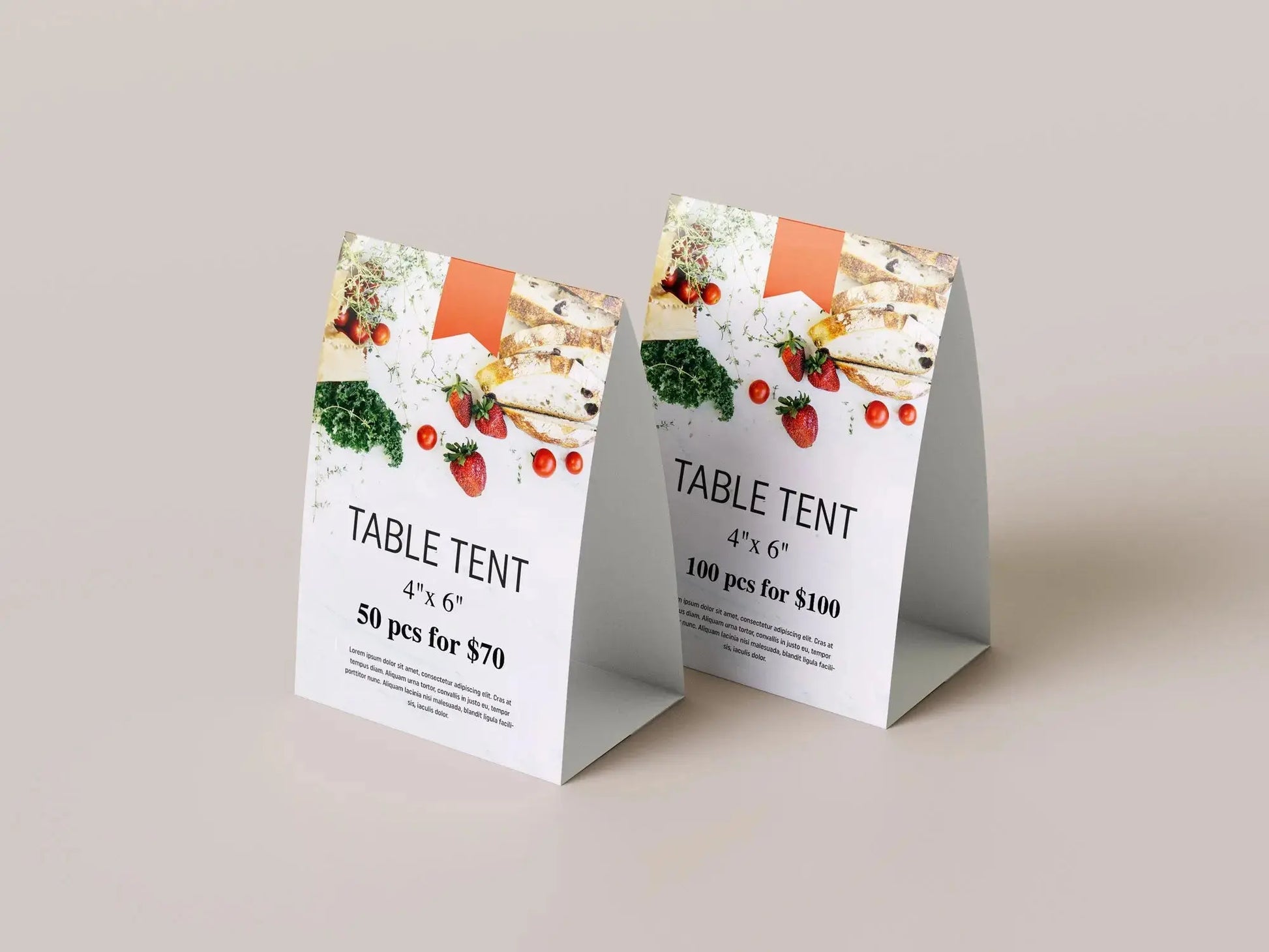 Custom Table Tents Printing - 4x6 Tabletop Displays RedPrinting.com