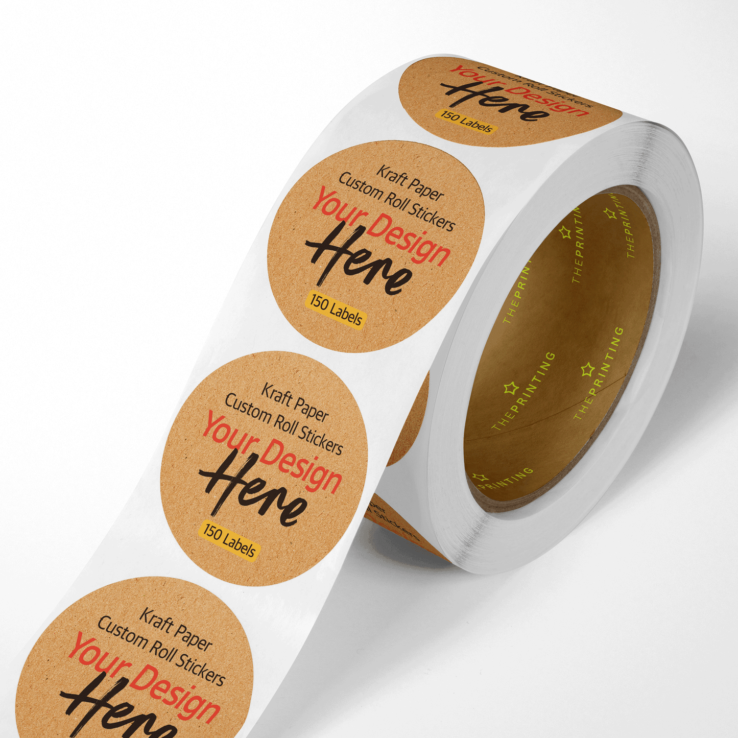 Vintage Kraft Paper Roll Labels. Any Shape and Any Size - RedPrinting.com