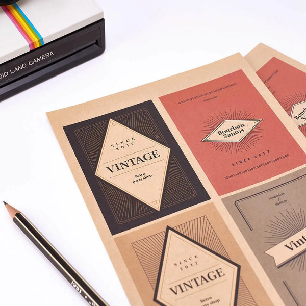 Custom Kraft Paper Stickers – Vintage Eco-Friendly Full Color Printing by RedPrinting