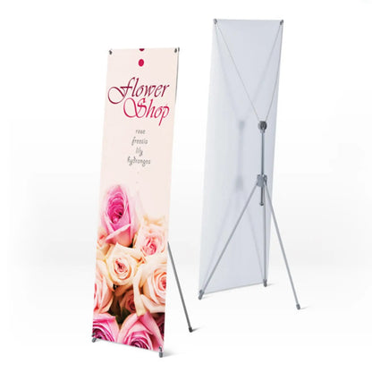 X-Banner Stand with Custom Printed Banner | Korean Style X-banner Stand RedPrinting.com