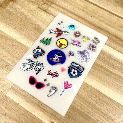 Clear PET Vinyl Sticker Sheet.