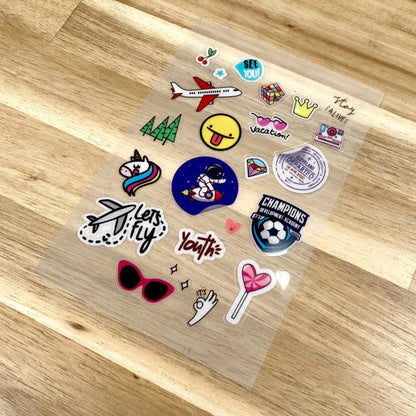 Clear PET Vinyl Sticker Sheet.